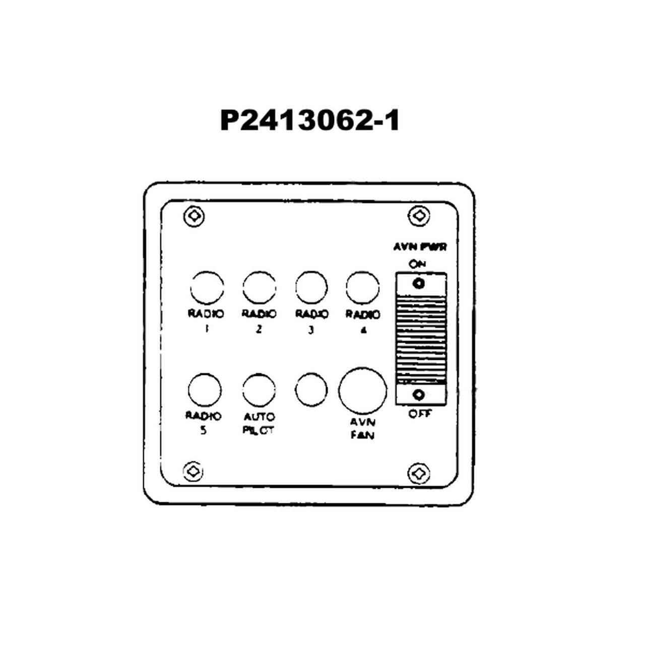 Cessna 172 Interior - 172 RG Panel Assy - Avionic (1980 - 1984), 2413062 - 1 - 21B