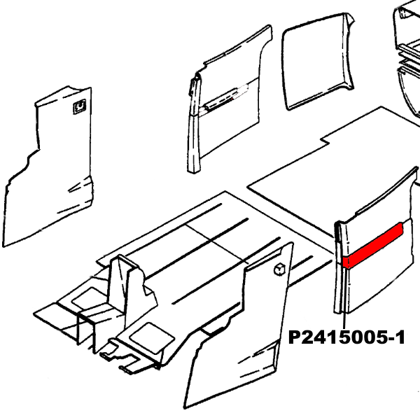 Cessna 172 Interior - Armrest Support Assy - Rear LH & RH - 172P (1981 - 1986), 2415005 - 1, 2415005 - 2 - 21B