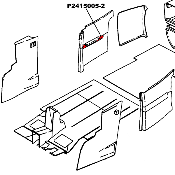 Cessna 172 Interior - Armrest Support Assy - Rear LH & RH - 172P (1981 - 1986), 2415005 - 1, 2415005 - 2 - 21B